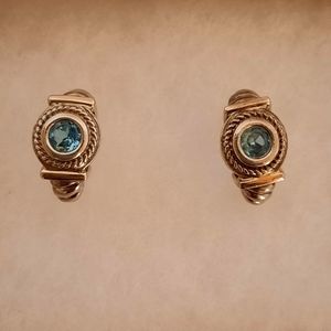 Brighton Two Tone and Blue Crystal Earrings